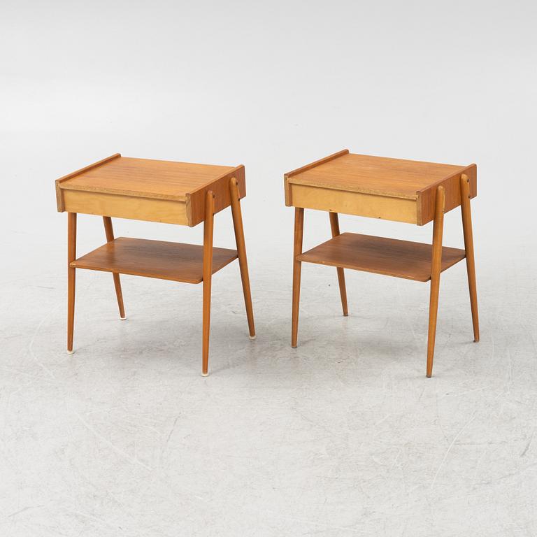 A pair of bedside tables, Carlströms & Co, Möbelfabrik, Bjärnum, 1950's/60's.