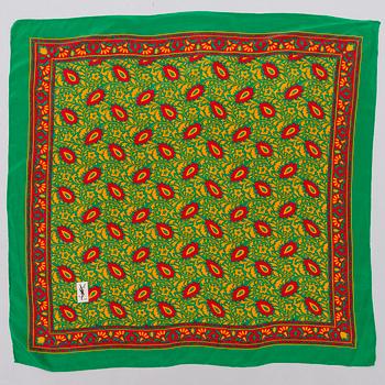 Two Silk Scarves by YSL and must de Cartier.