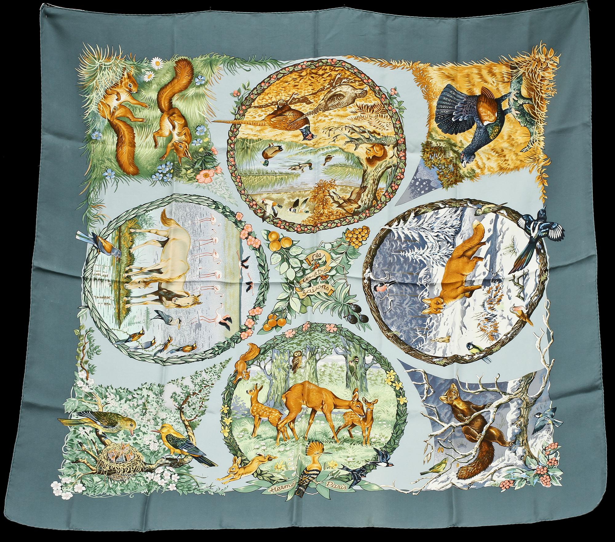 SCARF, siden, "Les Quatres Saisons", design Robert Dallet, Hermès, Paris.