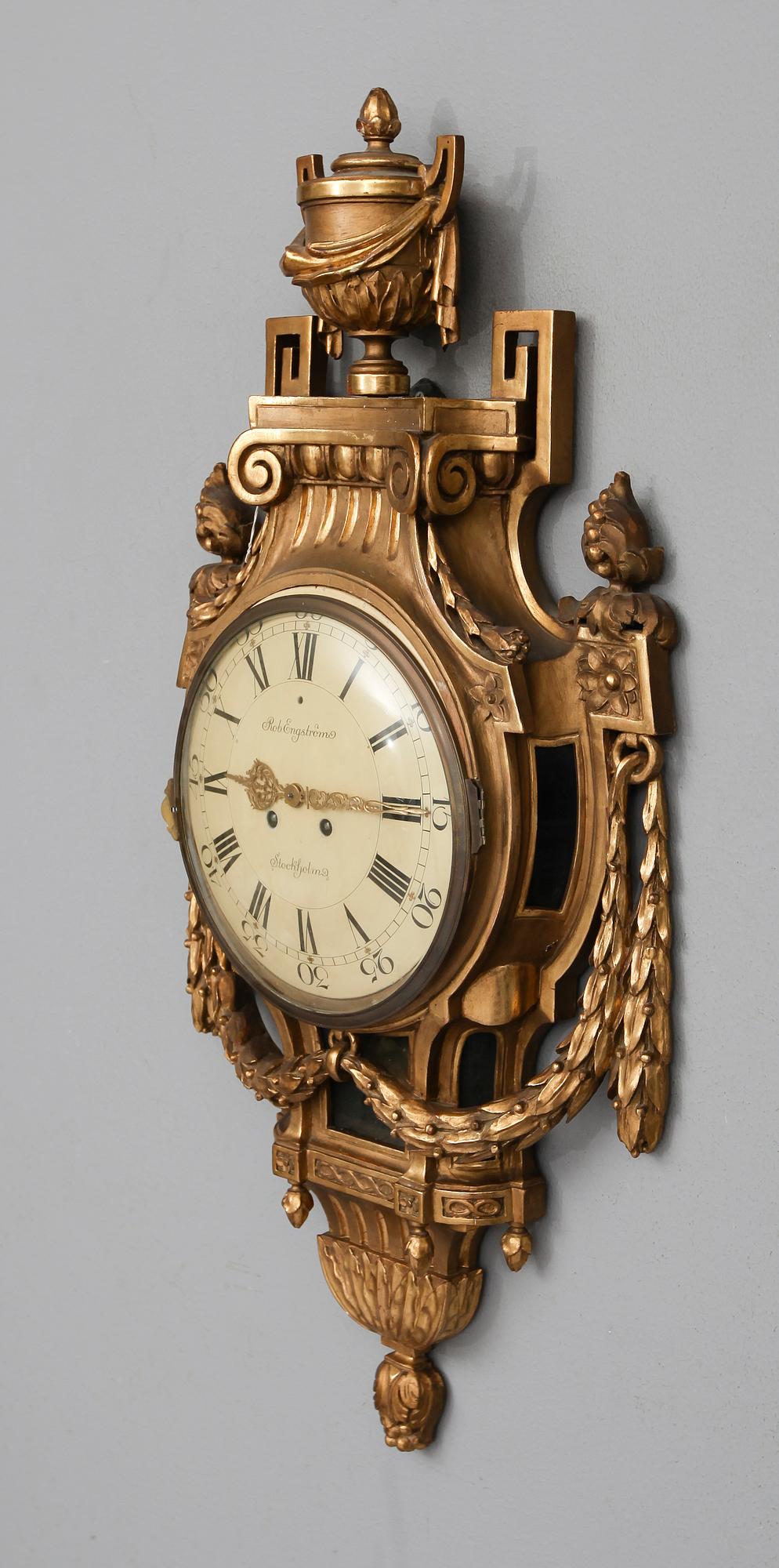 VÄGGPENDYL, gustaviansk stil, Rob  Engström, Stockholm, 1900-talets första hälft.