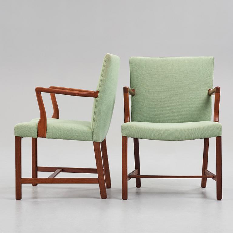 HANS J WEGNER, a pair of model "A422" chairs for Plan Møbler, Denmark 1940's.