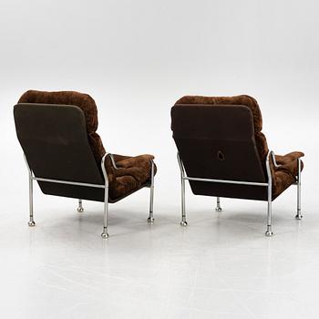 Bo Eigert, a pair of 'Stålbo' armchairs, Firma B. Eigert AB, Hova, 1970's.