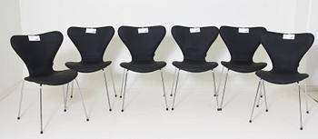 STOLAR, 6 st, "Sjuan", Arne Jacobsen för Fritz Hansen.