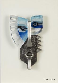 Mats Jonasson, a glass and metal sculpture, Målerås, signed, numbered 7/99, dated 2005.