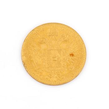 GULDMYNT, Franz Joseph, Österrike-Ungern, 1915. Vikt 3 gram.