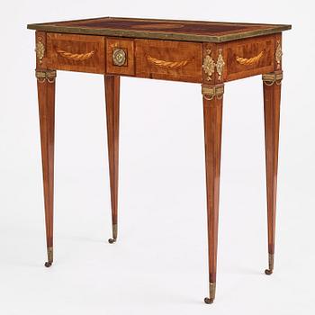 A Gustavian marquetry and gilt brass-mounted table by G. Iwersson (master in Stockholm 1778-1813).