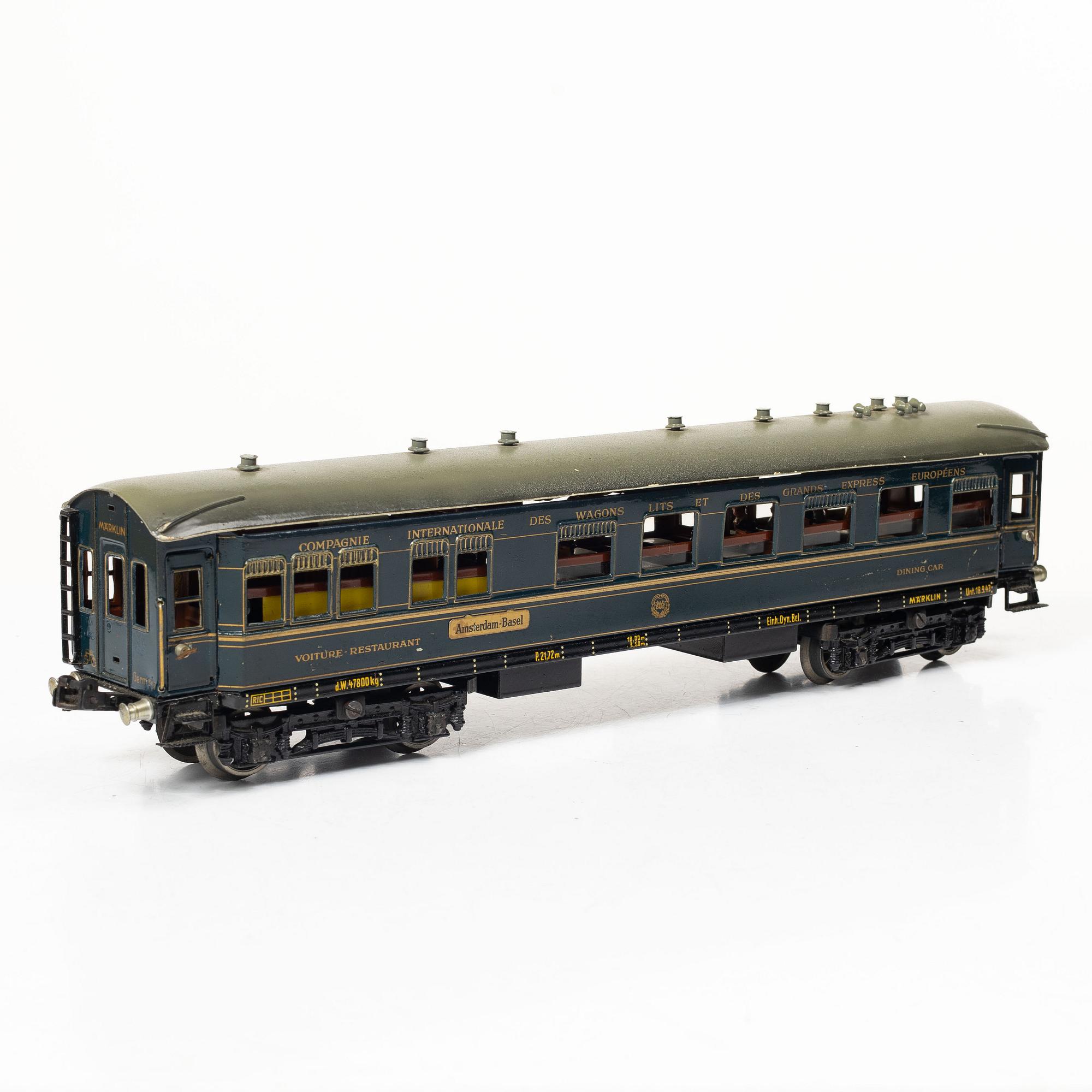 Märklin, restaurant car, 1942 JG, 1930s, Germany, 0 gauge.