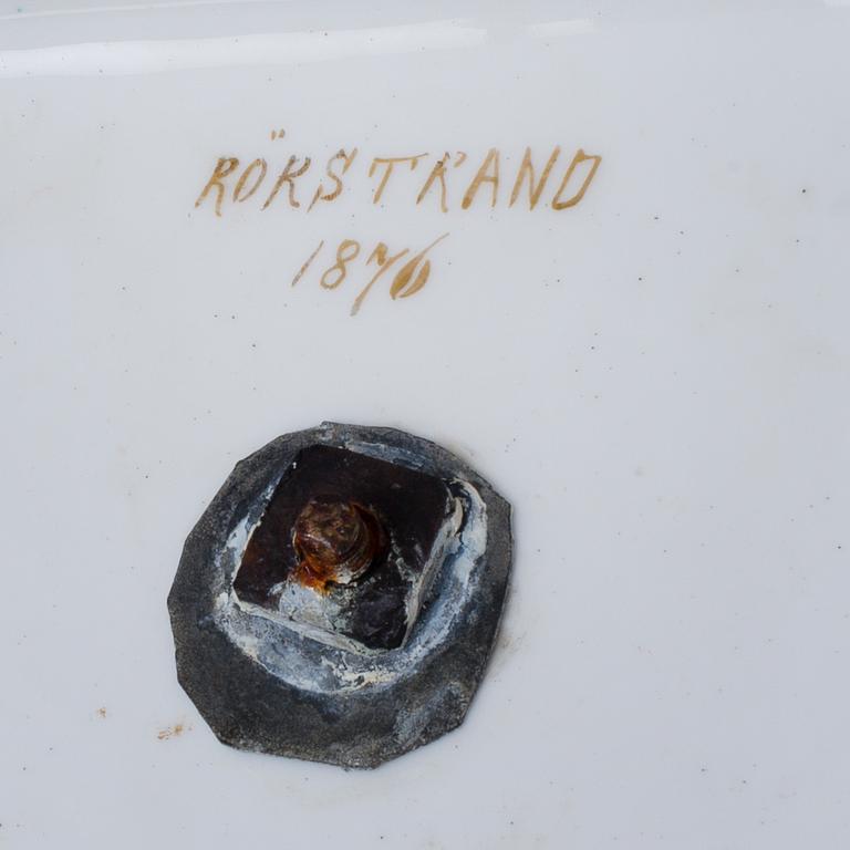 A PORCELAIN VASE, Rörstrand dated 1876.
