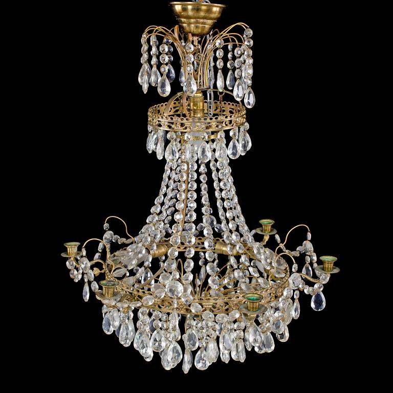LJUSKRONA, sengustaviansk stil, 1900-tal. Höjd 65 cm.