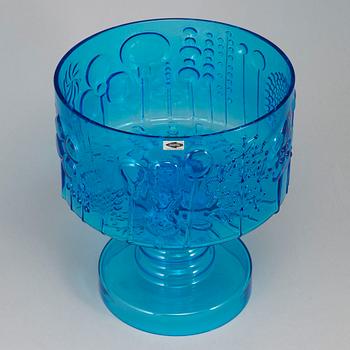 OIVA TOIKKA, skål på fot, glas, "Flora"-serien,  Nuutajärvi Notsjö.