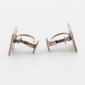 WIWEN NILSSON, a pair of silver ear rings, Lund 1960.