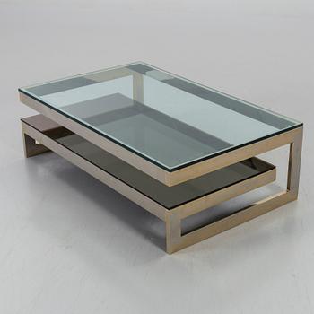 A GLASS TOP COFFEE TABLE SECOND HALF OF 20TH CENTURY.