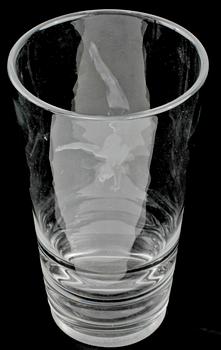 VAS, glas, Vicke Lindstrand, Orrefors, signerad och otydligt märkt, 1900-talets andra kvartal.