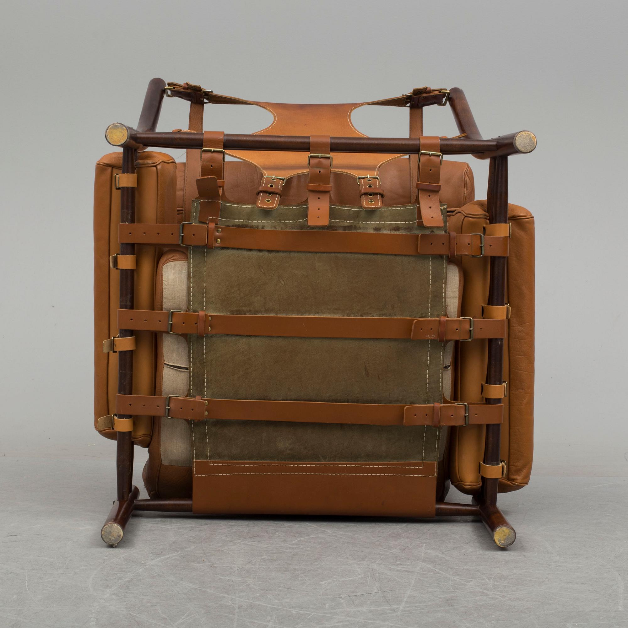 A 1970's leather armchair "Inca" by Arne Norell.