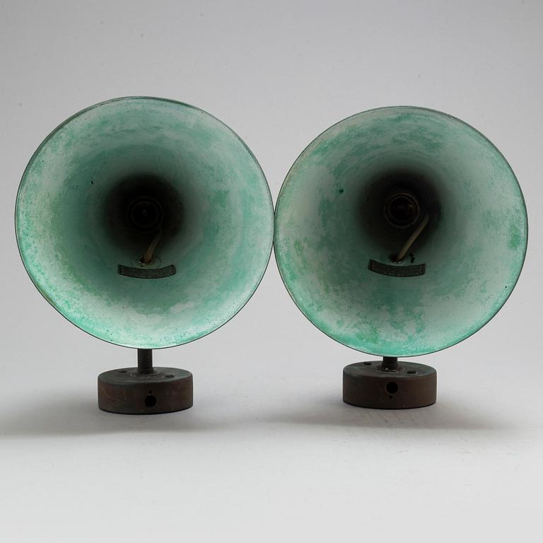HANS-AGNE JAKOBSSON, a pair of 'Tratten' wall lights, Markaryd.