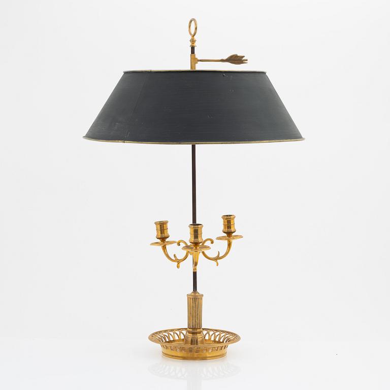 Läslampa, "Lampe à Bouillotte", Empirestil, 1800-talets slut.