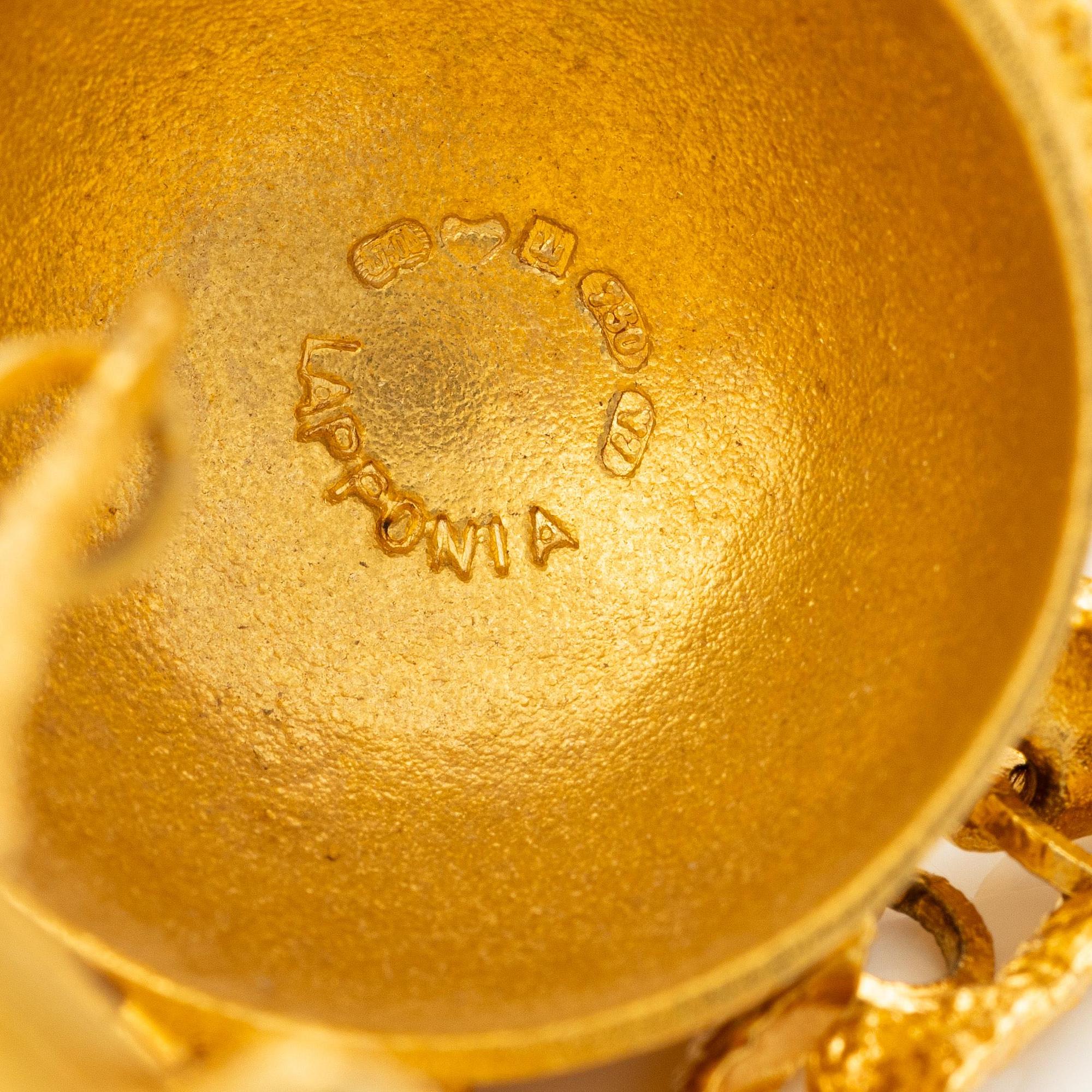 Björn Weckström, collier med klocka "Sun Dial", 18K guld, Finland 1974. För Lapponia.