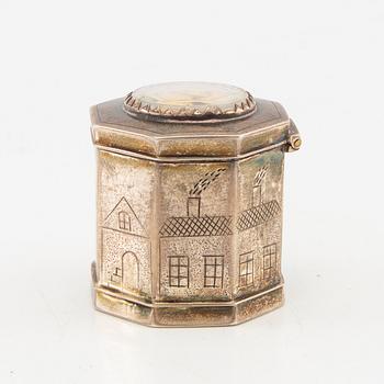 Scent box, silver, Oscar Julius Björkman, Karlskrona, 1878.