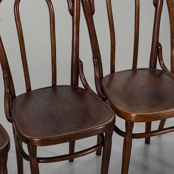 FOUR BENTWOOD CHAIRS FROM WILHELM FREUD LEMBERG, CA 1900.