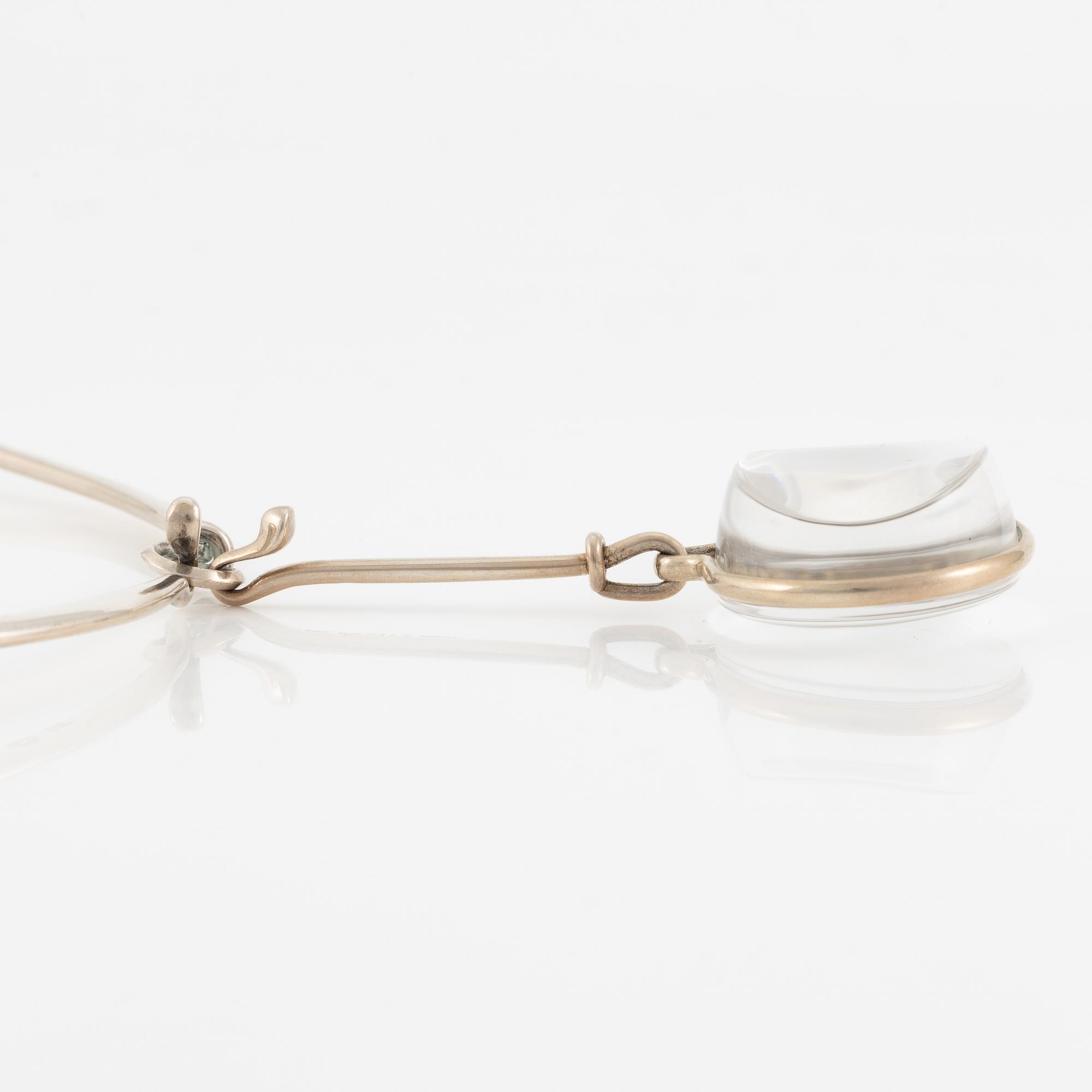 Vivianna Torun Bülow-Hübe, necklace, sterling silver and rock crystal, Georg Jensen, Denmark.