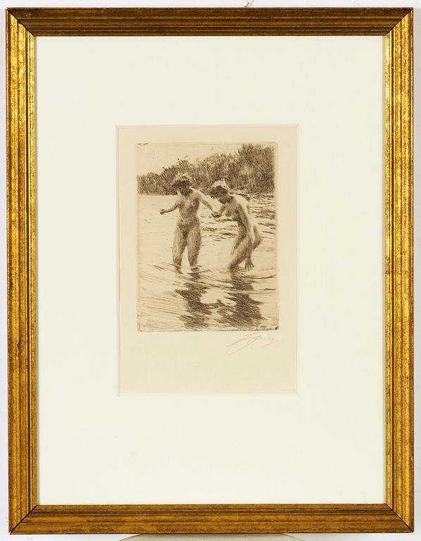 Anders Zorn, etching, 1910, signed in pencil.