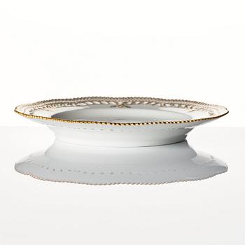 A Royal Copenhagen 'Flora Danica' serving dish and a dessert dish, Denmark, 20th century.