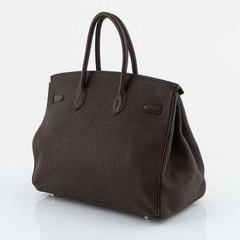 Hermès, a chocolate brown Togo leather 'Birkin 35' handbag, 2008.
