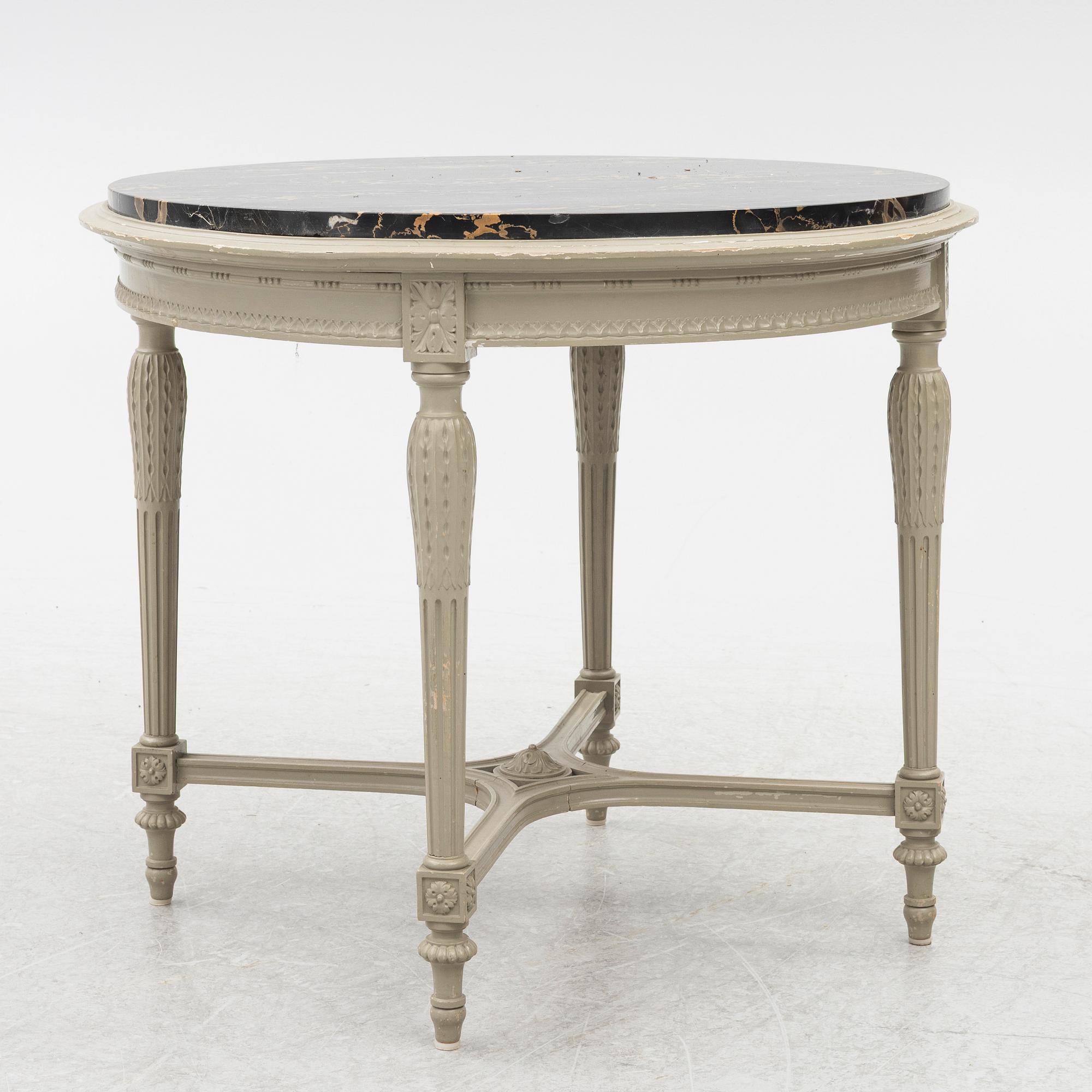 Salongsmöbel, 6 delar, gustaviansk stil, 1900-tal.