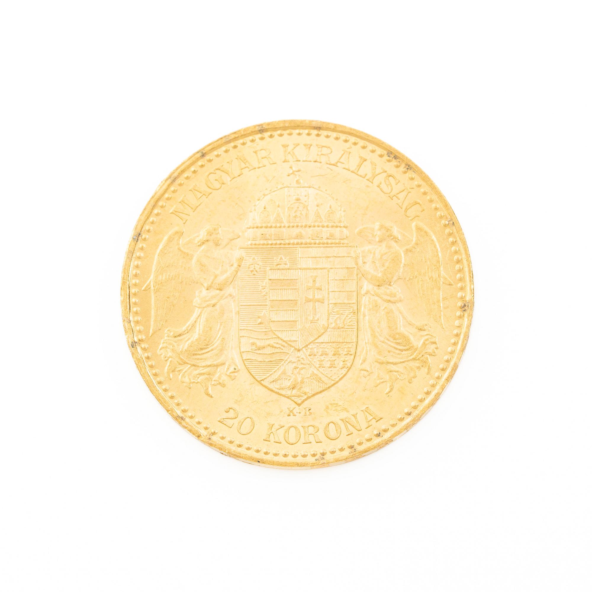 Gold coin, Hungary, 20 Korona, 1892.