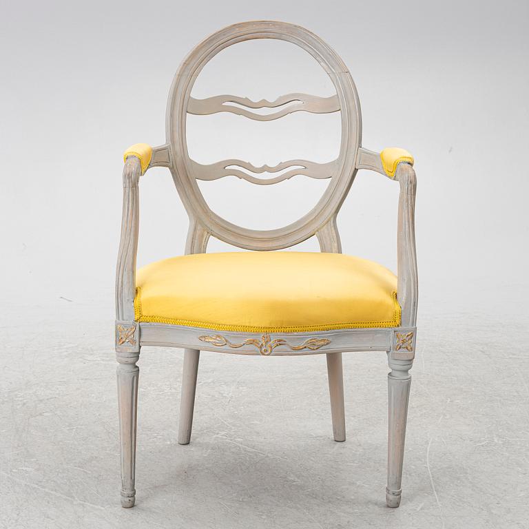 Armchair, so-called laughter chair, 18th century, Gustavian.