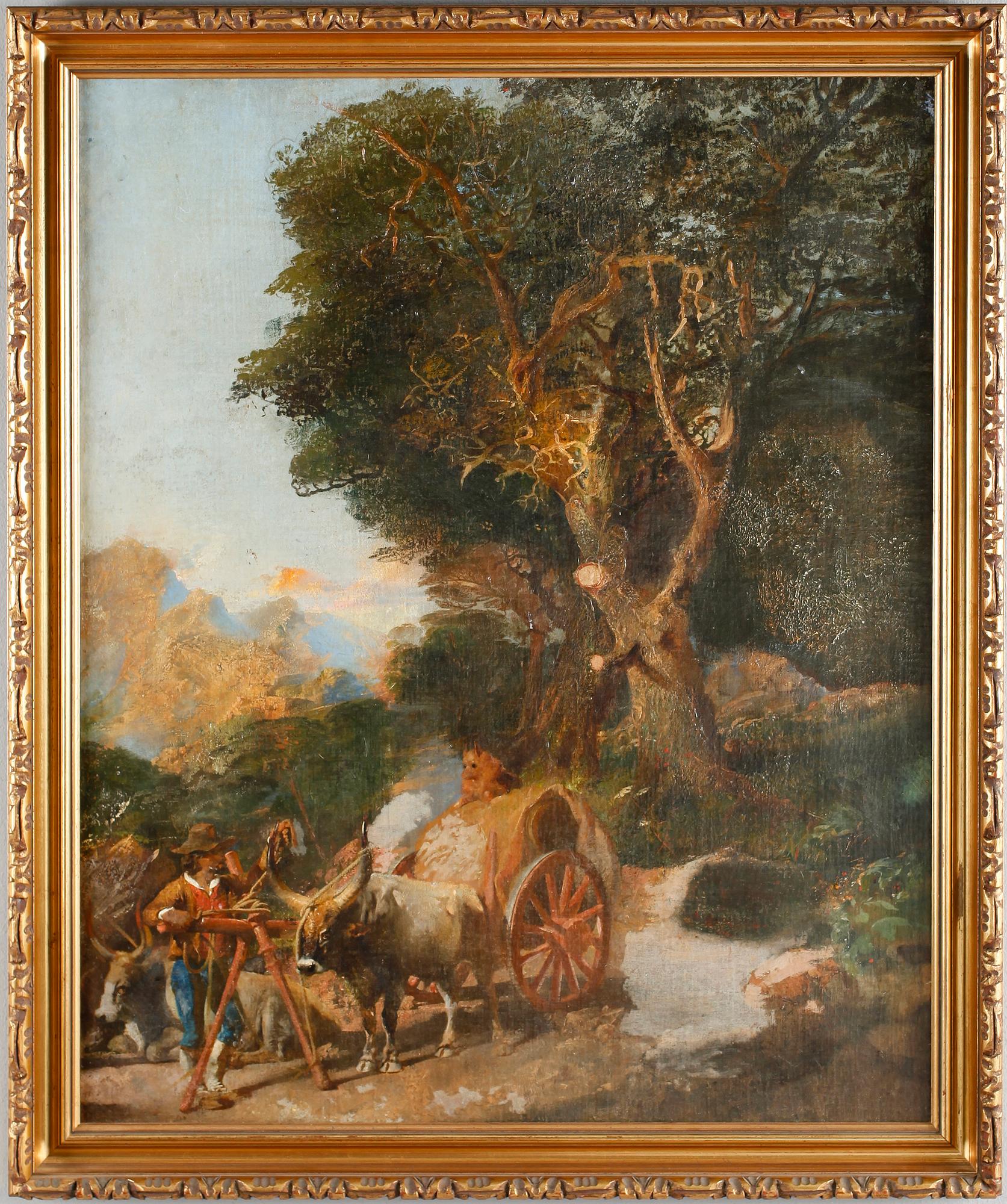 OKÄND KONSTNÄR, olja på duk, ej signerad, 1800-tal.
