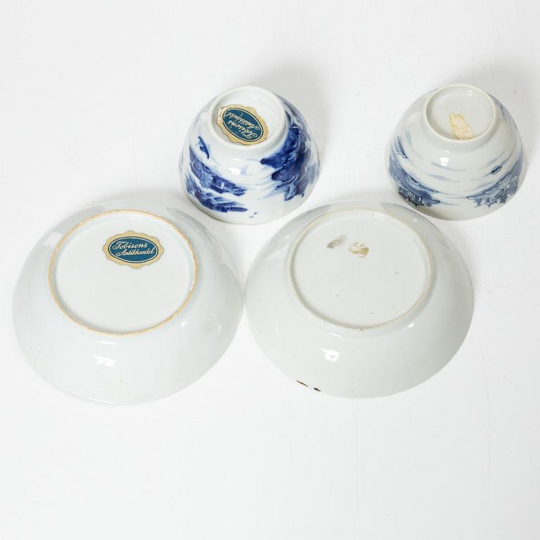 Servisdelar, fyra stycken, kompaniporslin, Kina, Qingdynastin, 1700/1800-tal.