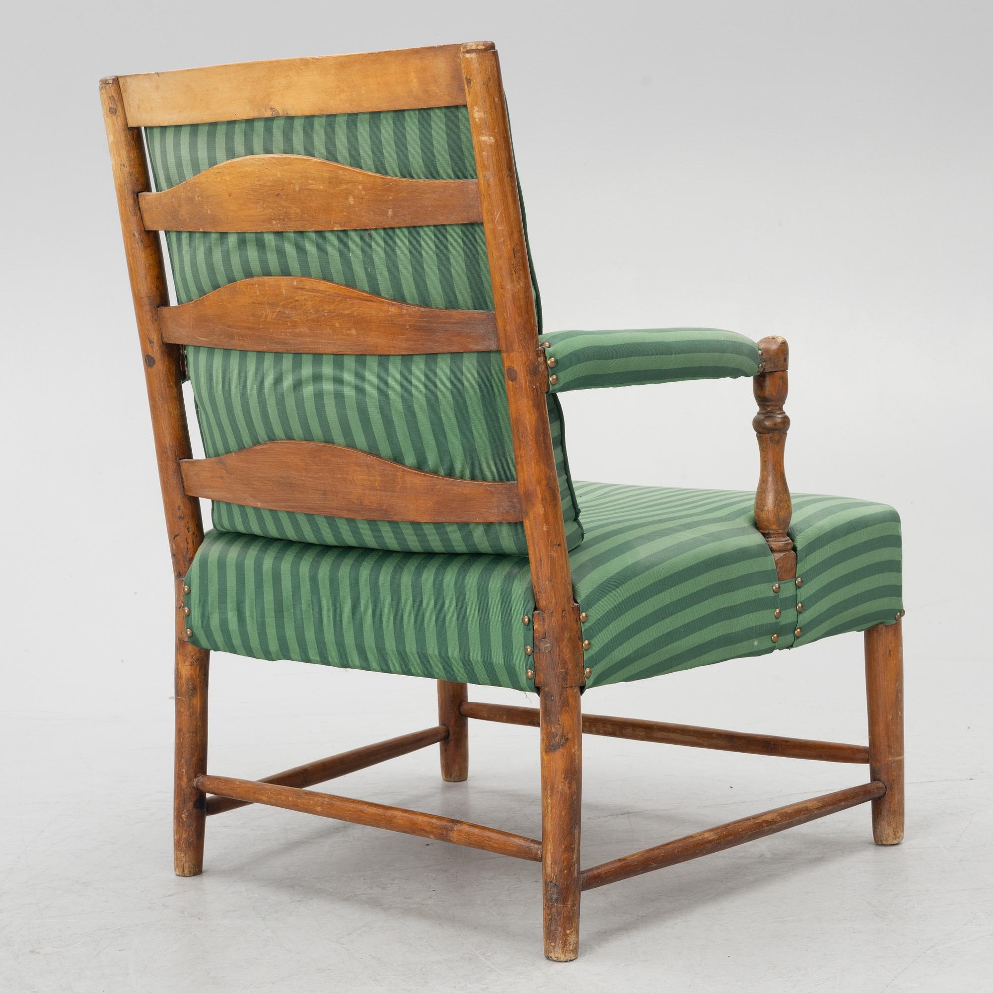 Armchair, Gustavian, Gripsholm model, late 18th century.