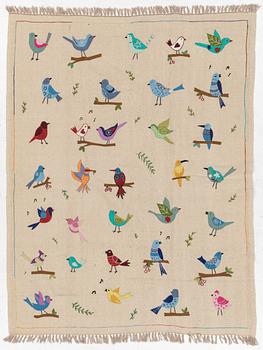 A hand-embroidered Kelim rug, c. 230 x 173 cm.