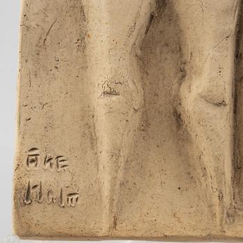 Åke Holm, väggplaketter, ett par, terracotta, signerade.