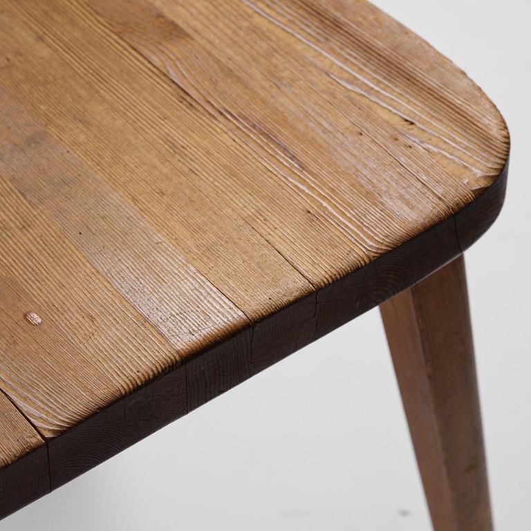 Axel Einar Hjorth, a set of three stained pine "Utö" chairs, Nordiska Kompaniet, Sweden, 1930s.
