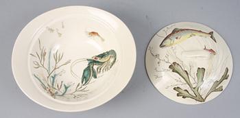 FISKSERVIS, 14 delar, flintgods, Johnsons Bros. England.