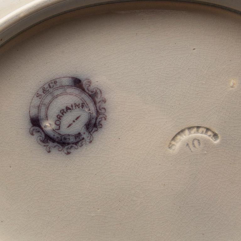 Servis 89 dlr earthenware "Lorraine" S&Co around 1900.