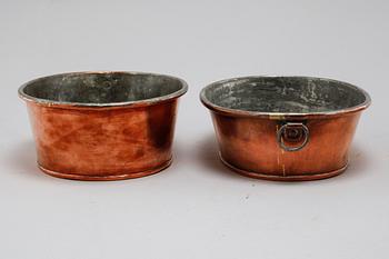 Six pieces of 19th century copper molds.