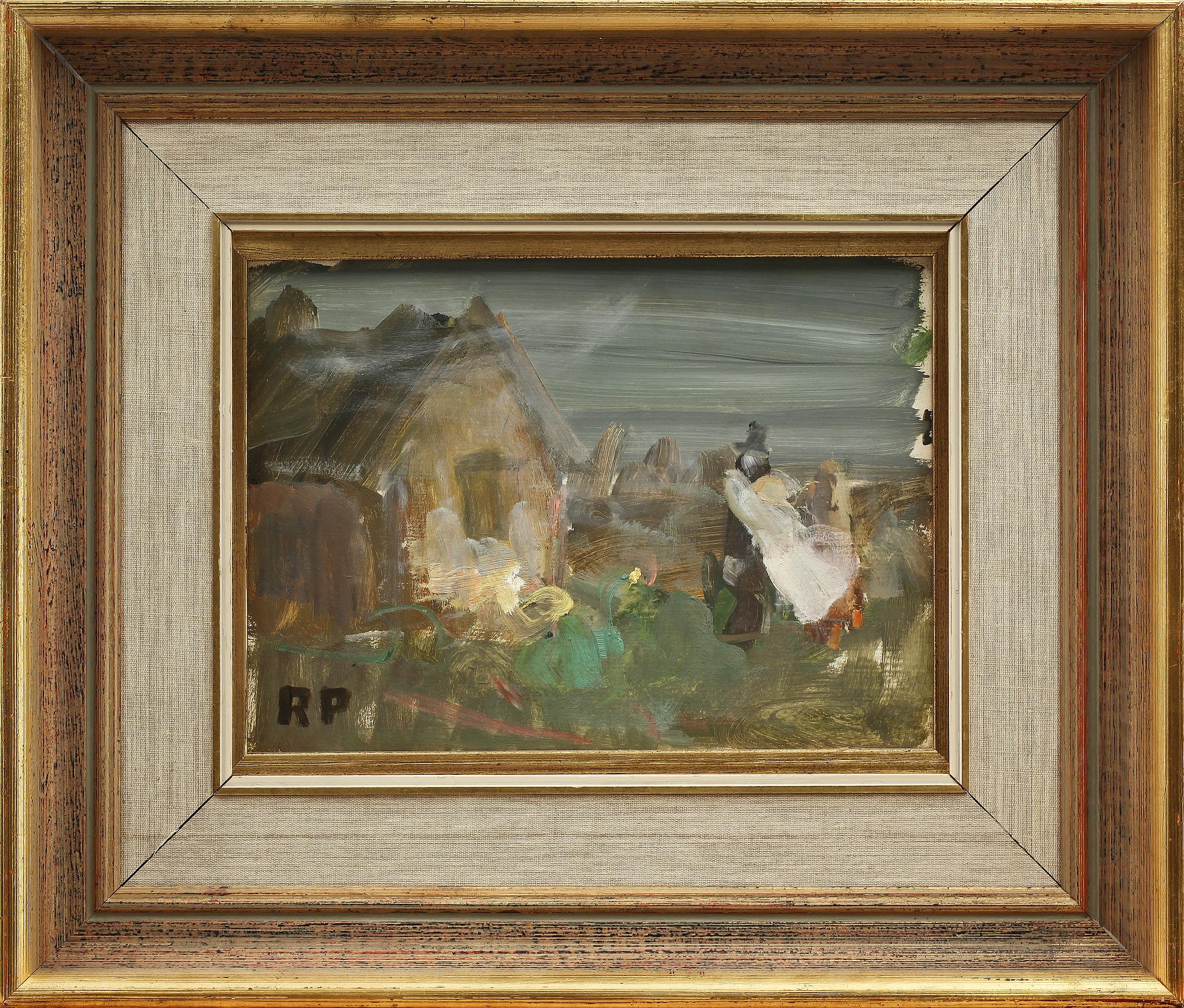 RAGNAR PERSON, olja på pannå, monogramsign.