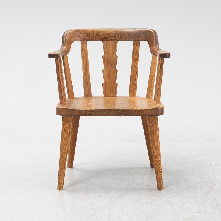 Nordiska Kompaniet, s stained pine chair 'Ekerö', Sweden ca 1947.