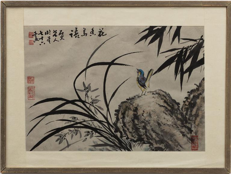 Oidentifierad konstnär, tusch och färg på papper. Kina, 1900-tal.