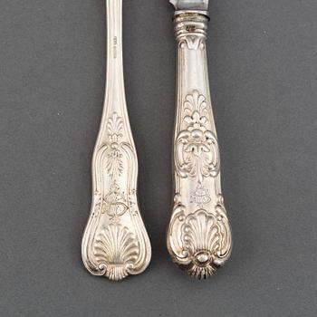 A part silver cutlery service, modell 'Engelsk Snäck' (55 pieces).