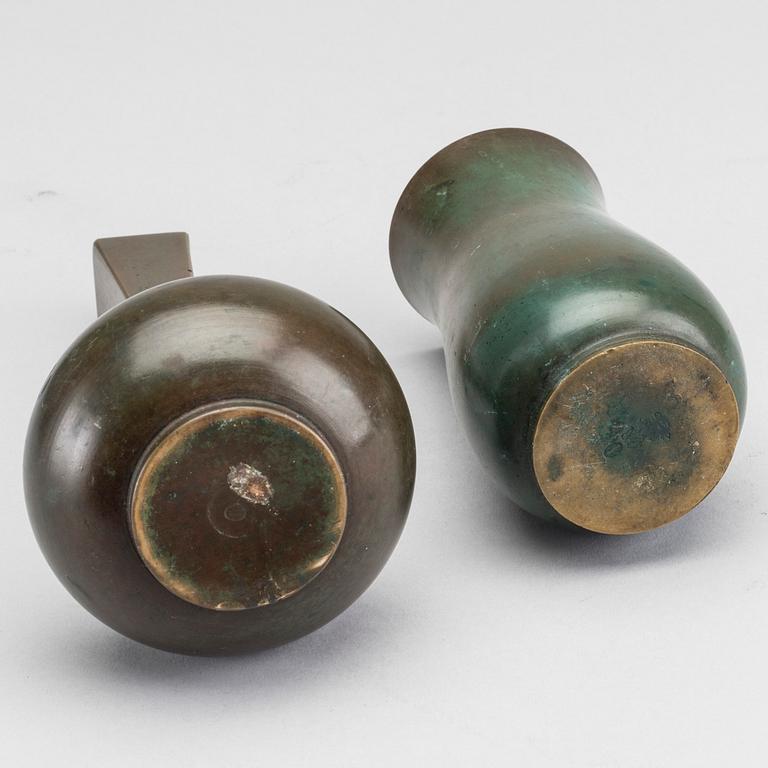 Two bronze vases from GAB in Stockholm, 1930s.