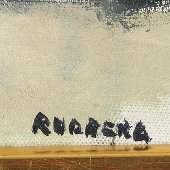 GUSTAV RUDBERG, olja på pannå, signerad.