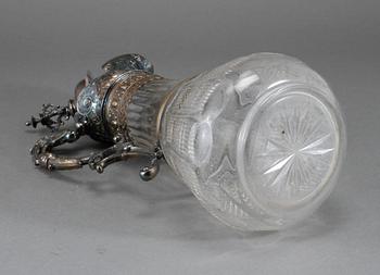 VINKANNA, glas och nysilver, sent 1800-tal.