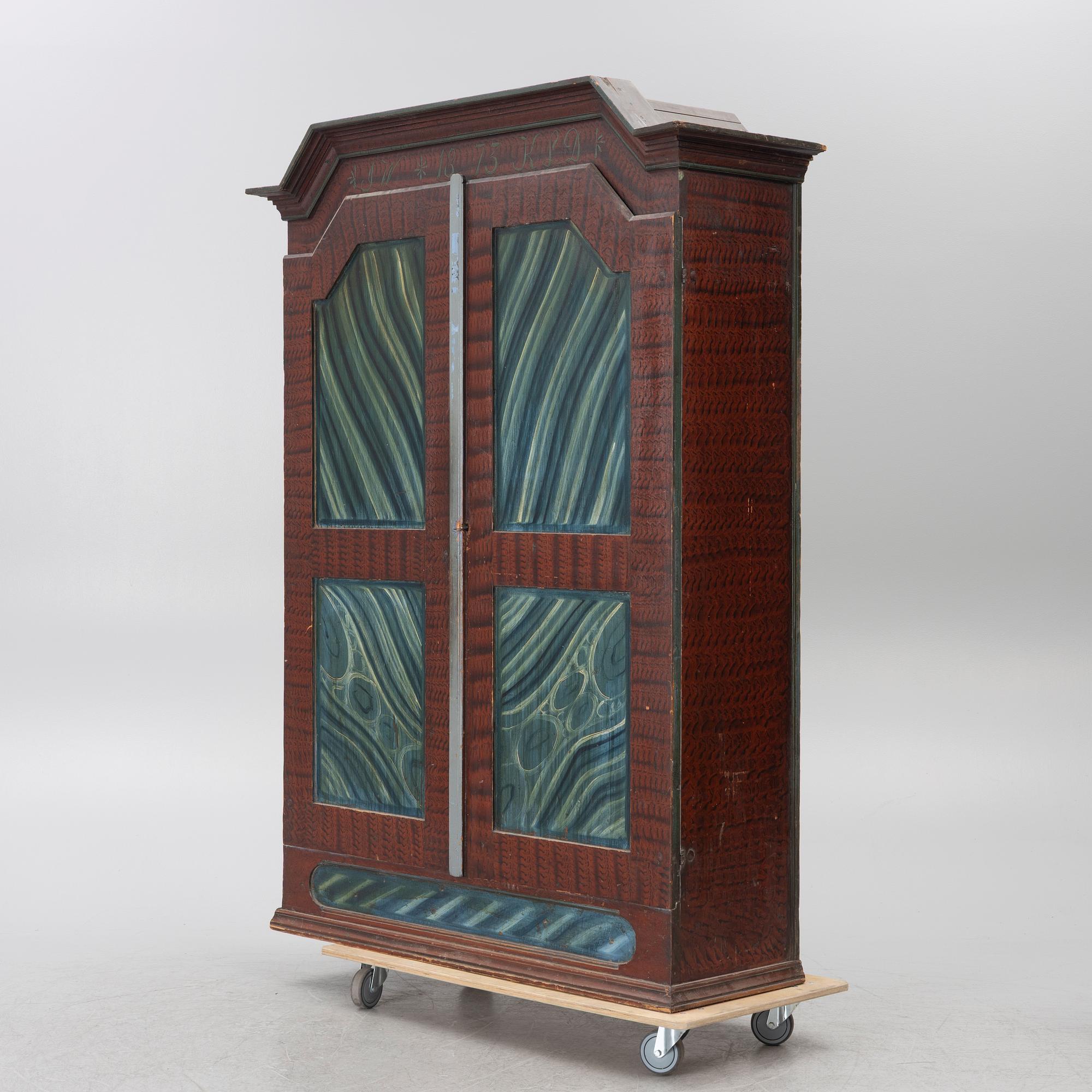 A cabinet, Värmland, dated 1873.
