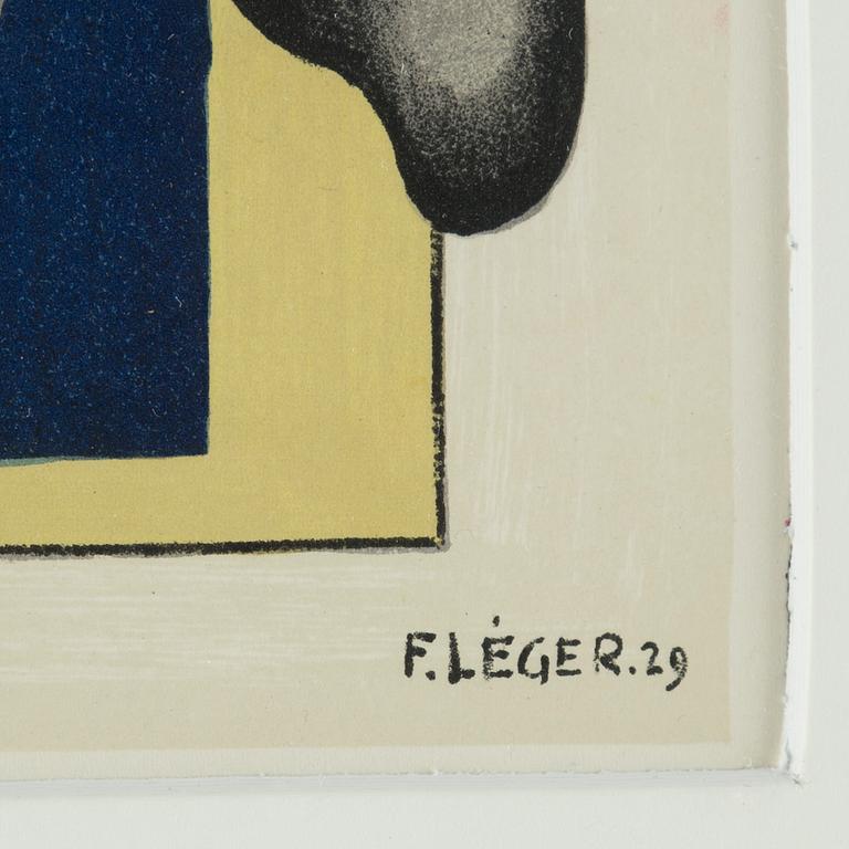 FERNAND LÉGER, after, colour lithographe, signed and dated in print, from Derrière le Miroir nr 79-80-81 1955.