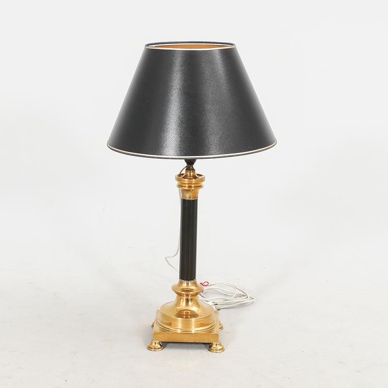 A 20th century brass table lamp.