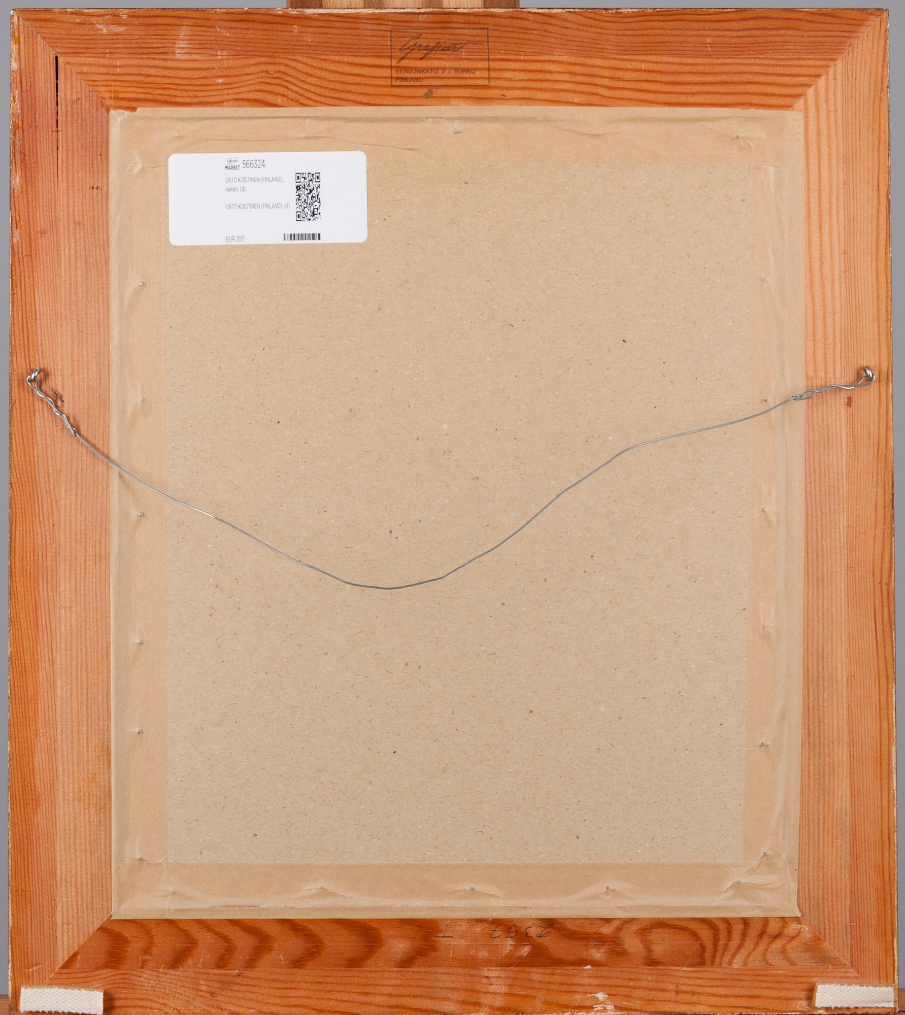 UNTO KOISTINEN, etsning, signerad, daterad 1945 och numrerad tpl'a 3/10.